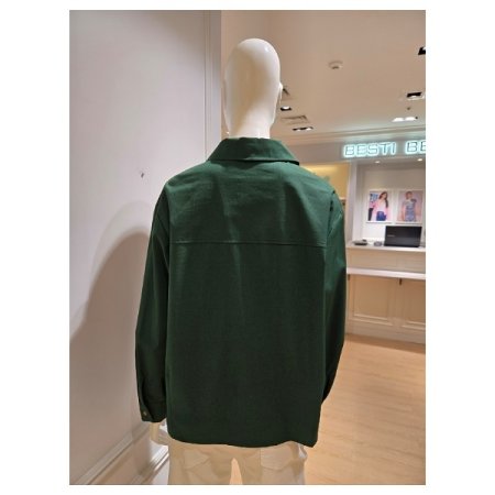 양 포켓 플리티드 셔츠