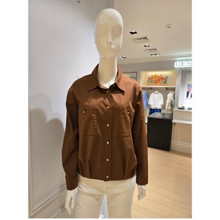 양 포켓 플리티드 셔츠