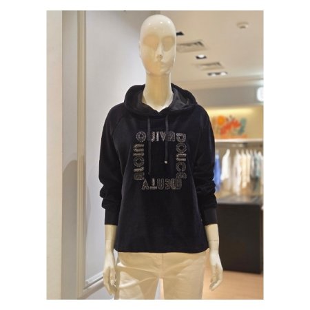 레터링 코듀로이 후드 티셔츠