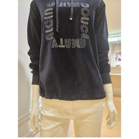 레터링 코듀로이 후드 티셔츠