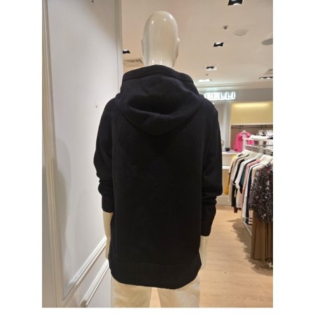 레터링 후드 풀오버 니트