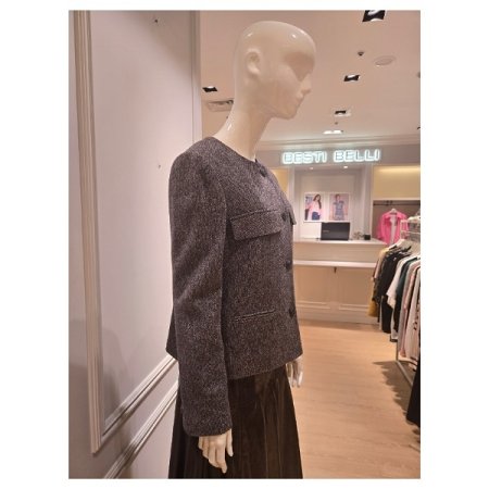 울 블랜디드 노카라 자켓