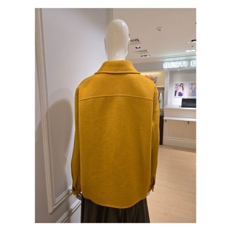 울 혼방 니트 레터링 코트