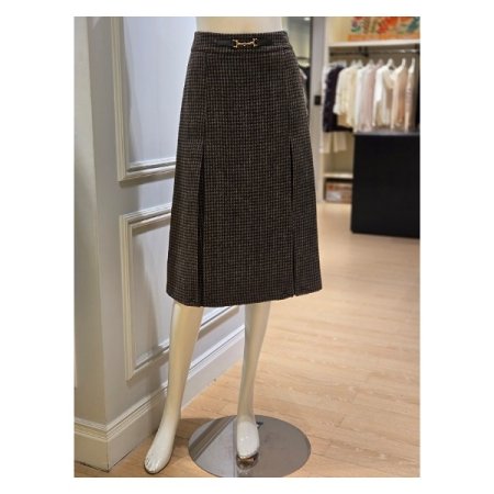 울 블랜디드 핀턱 스커트