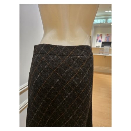 울 혼방 언발 스커트