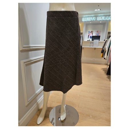 울 혼방 언발 스커트