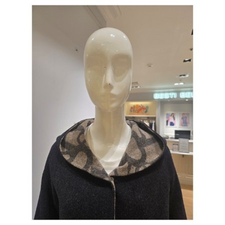 롤업 소매 후드 하프 코트