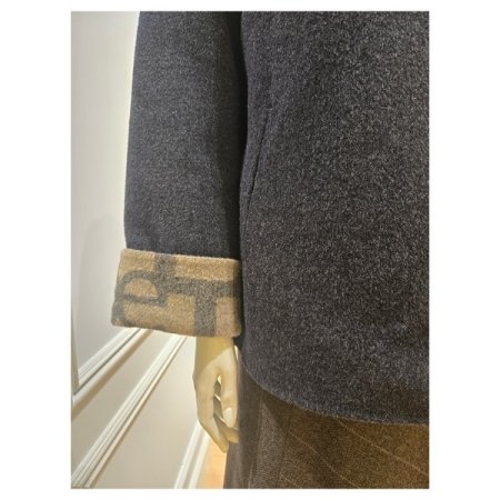 롤업 소매 후드 하프 코트