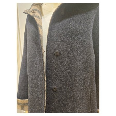 롤업 소매 후드 하프 코트