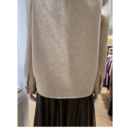 니트 배색 울 혼방 핸드메이드 코트