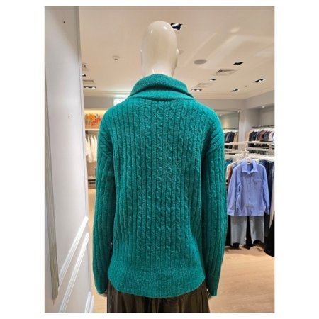 하프 집업 케이블 니트