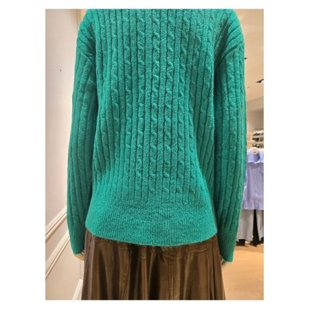 하프 집업 케이블 니트