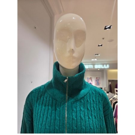 하프 집업 케이블 니트