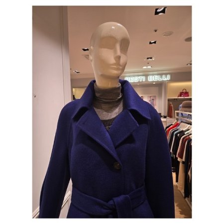 울 블랜디드 벨티드 롱 코트