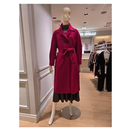 울 블랜디드 벨티드 롱 코트