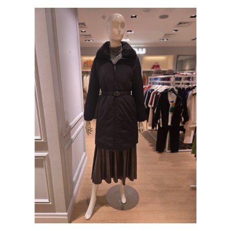 밍크퍼 벨티드 구스다운 점퍼