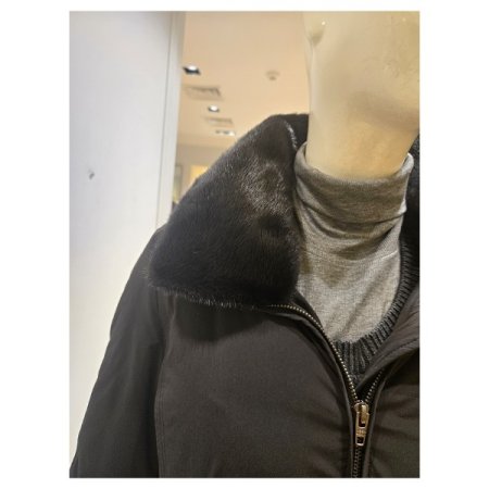 밍크퍼 벨티드 구스다운 점퍼