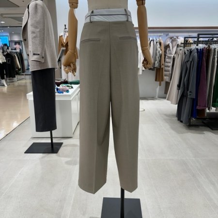 허리배색 와이드 슬랙스