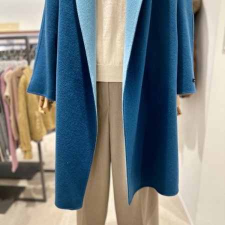 핸드메이드 배색 코트