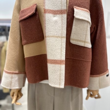 핸드메이드 배색 자켓