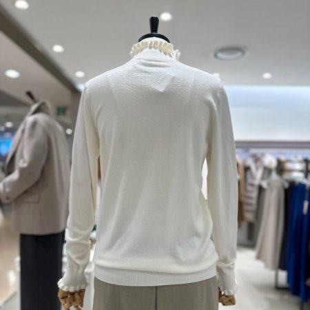 프릴 반목 니트