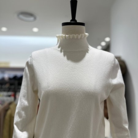 프릴 반목 니트