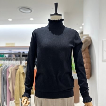 프릴 반목 니트