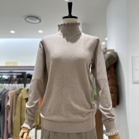 프릴 반목 니트