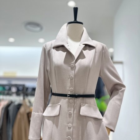 페미닌 벨티드A라인 원피스