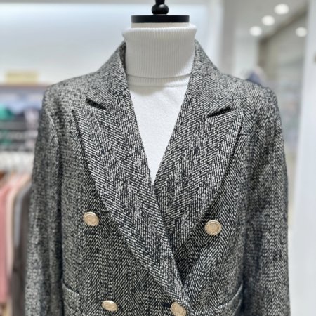 더블버튼 멜란지 크롭 자켓