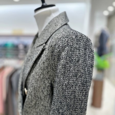 더블버튼 멜란지 크롭 자켓