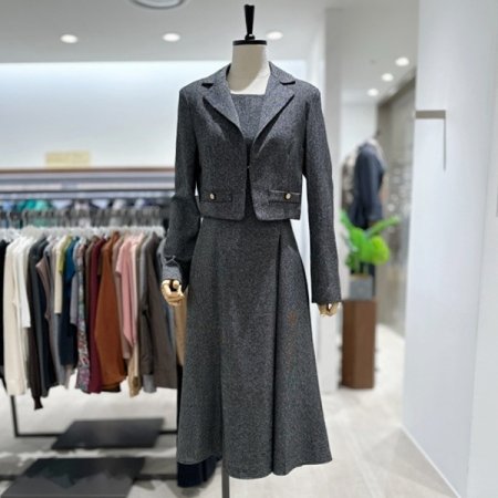 자켓 레이어드 원피스