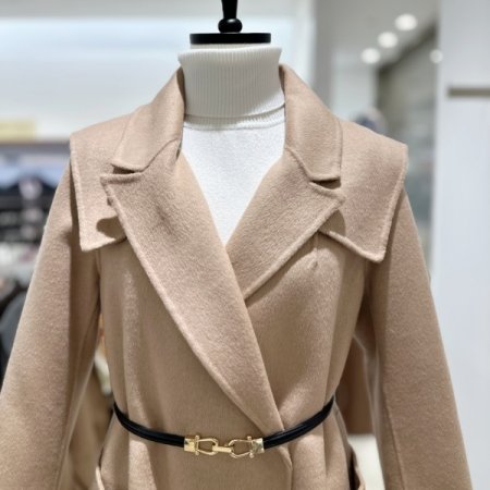 핸드메이드 벨티드 울 캐시미어 자켓