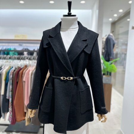 핸드메이드 벨티드 울 캐시미어 자켓