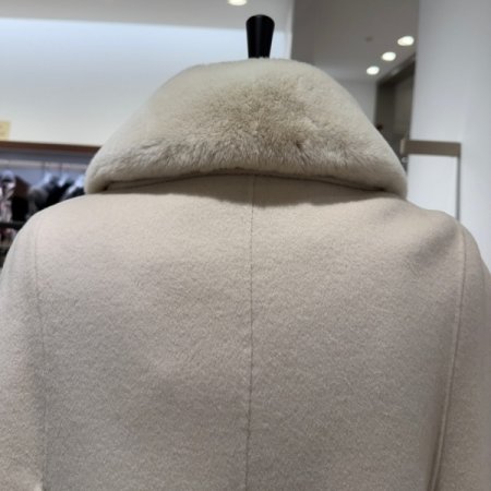 퍼 카라넥 더블 울 코트