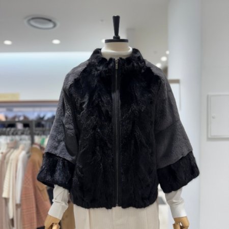 밍크 퍼 하이넥 점퍼