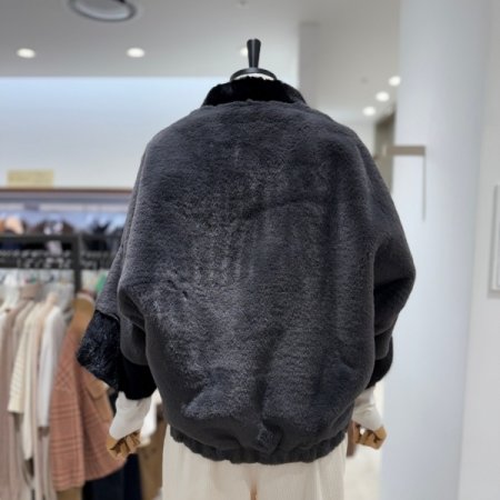 밍크 퍼 하이넥 점퍼