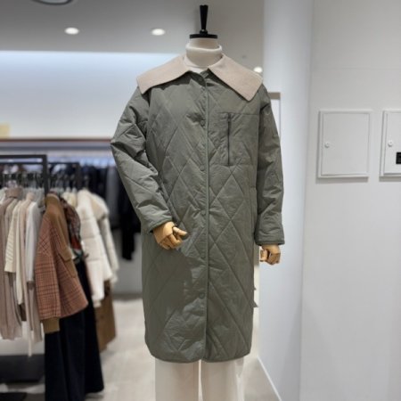 니트 카라 패딩 점퍼