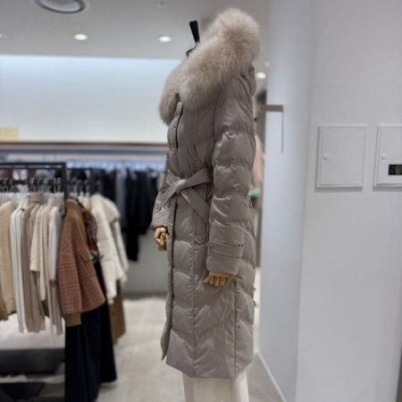 폭스퍼 덕다운 롱 패딩점퍼