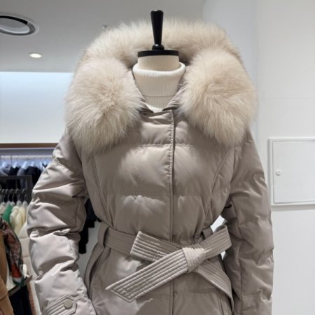 폭스퍼 덕다운 롱 패딩점퍼