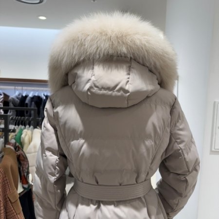 폭스퍼 덕다운 롱 패딩점퍼