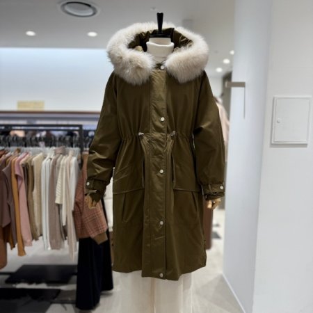 폭스퍼 덕다운 야상 점퍼