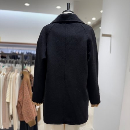 핸드메이드 빅 카라 울 하프 코트