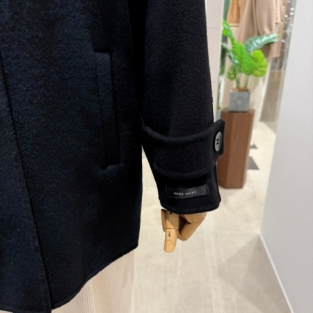 핸드메이드 빅 카라 울 하프 코트