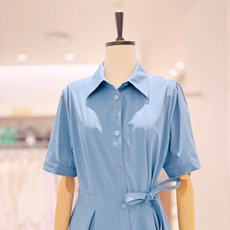 허리 리본 원피스