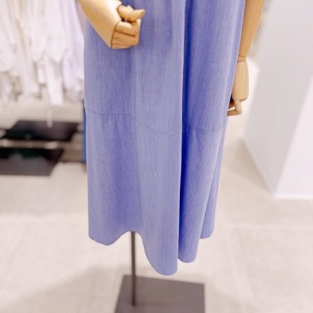 퍼프 소매 셔링 원피스