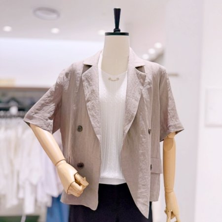 더블 린넨 반팔 재킷