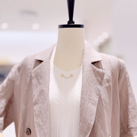 더블 린넨 반팔 재킷