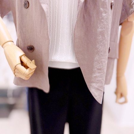 더블 린넨 반팔 재킷