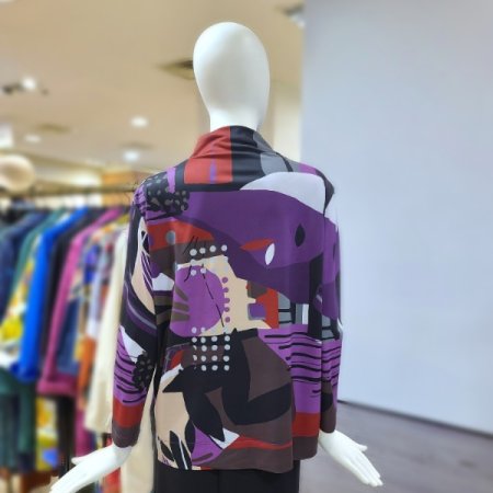 프린트입술넥블라우스